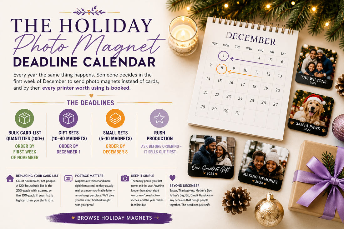 The Holiday Photo Magnet Deadline Calendar