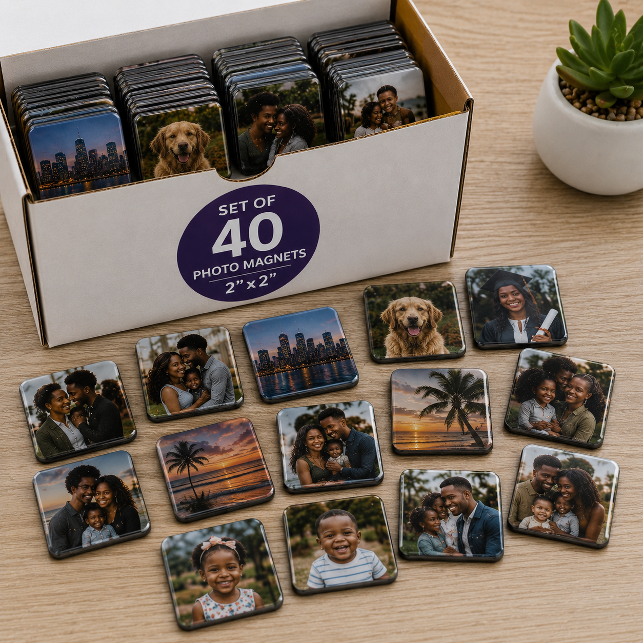 Custom Photo Magnets Set Of 40