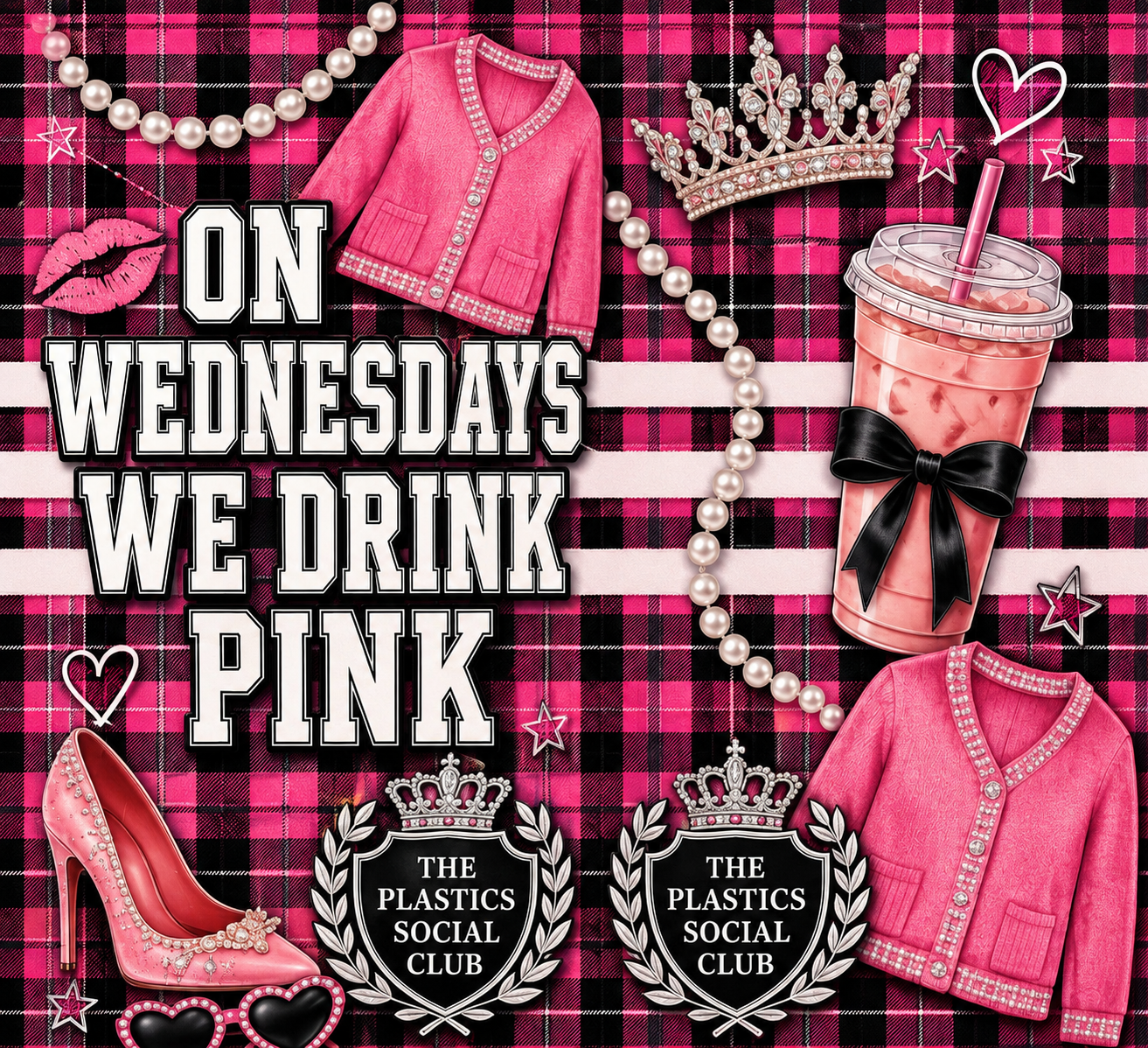 Mean Girls On Wednesdays We Drink Pink 20oz Skinny Tumbler