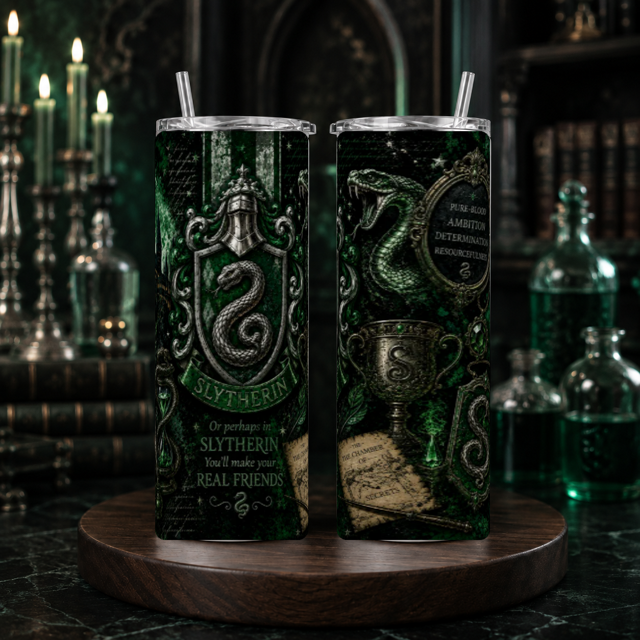 Harry Potter Slytherin House 20oz Skinny Tumbler