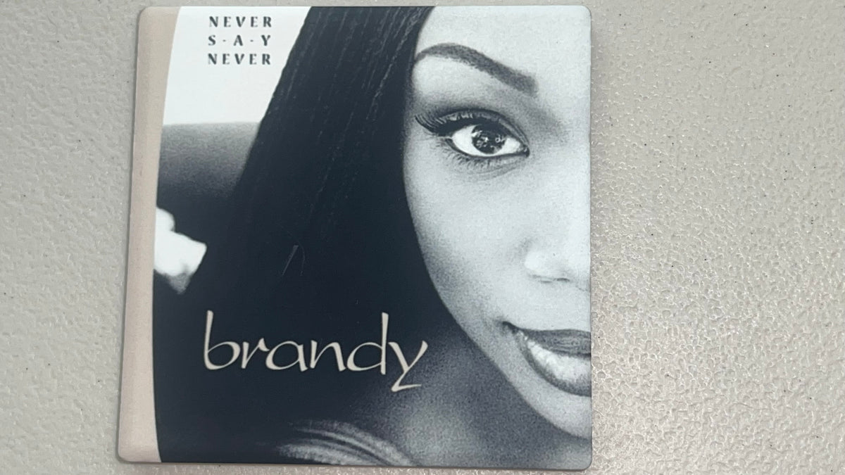 Brandy Never Say Never Vinyl Cover Coaster