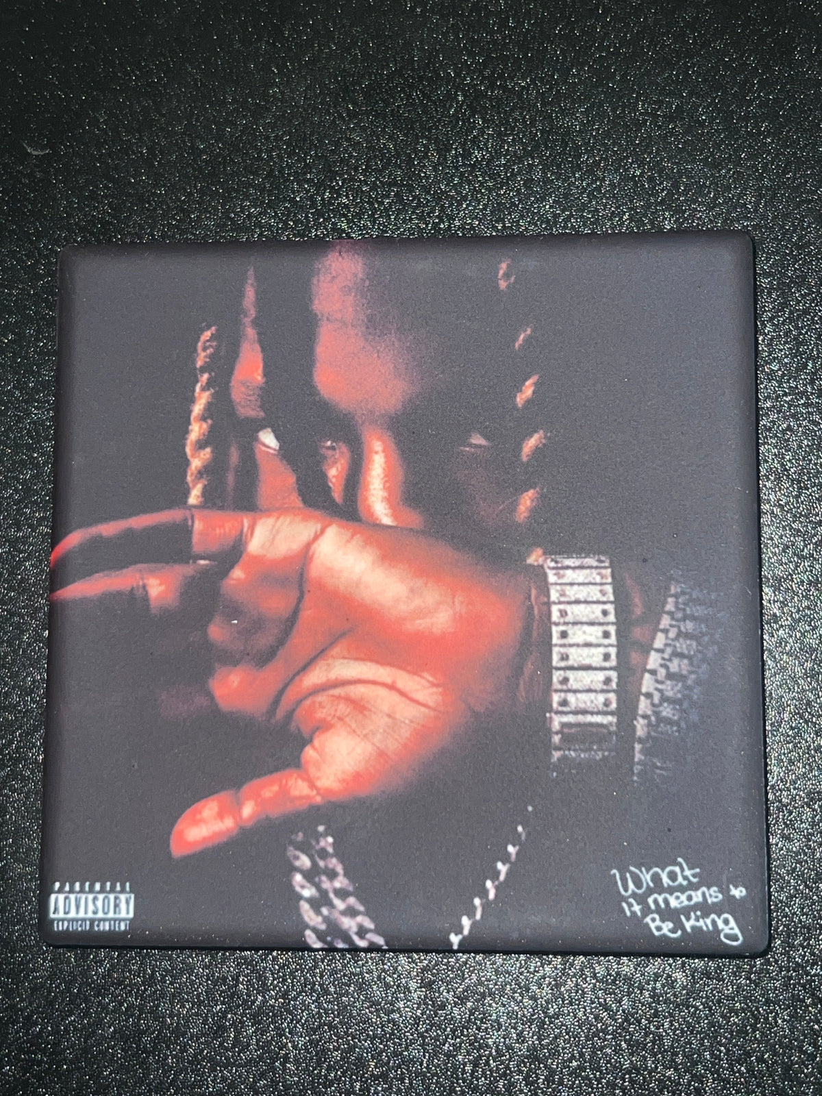 King Von What It Means to Be King album cover ceramic coaster