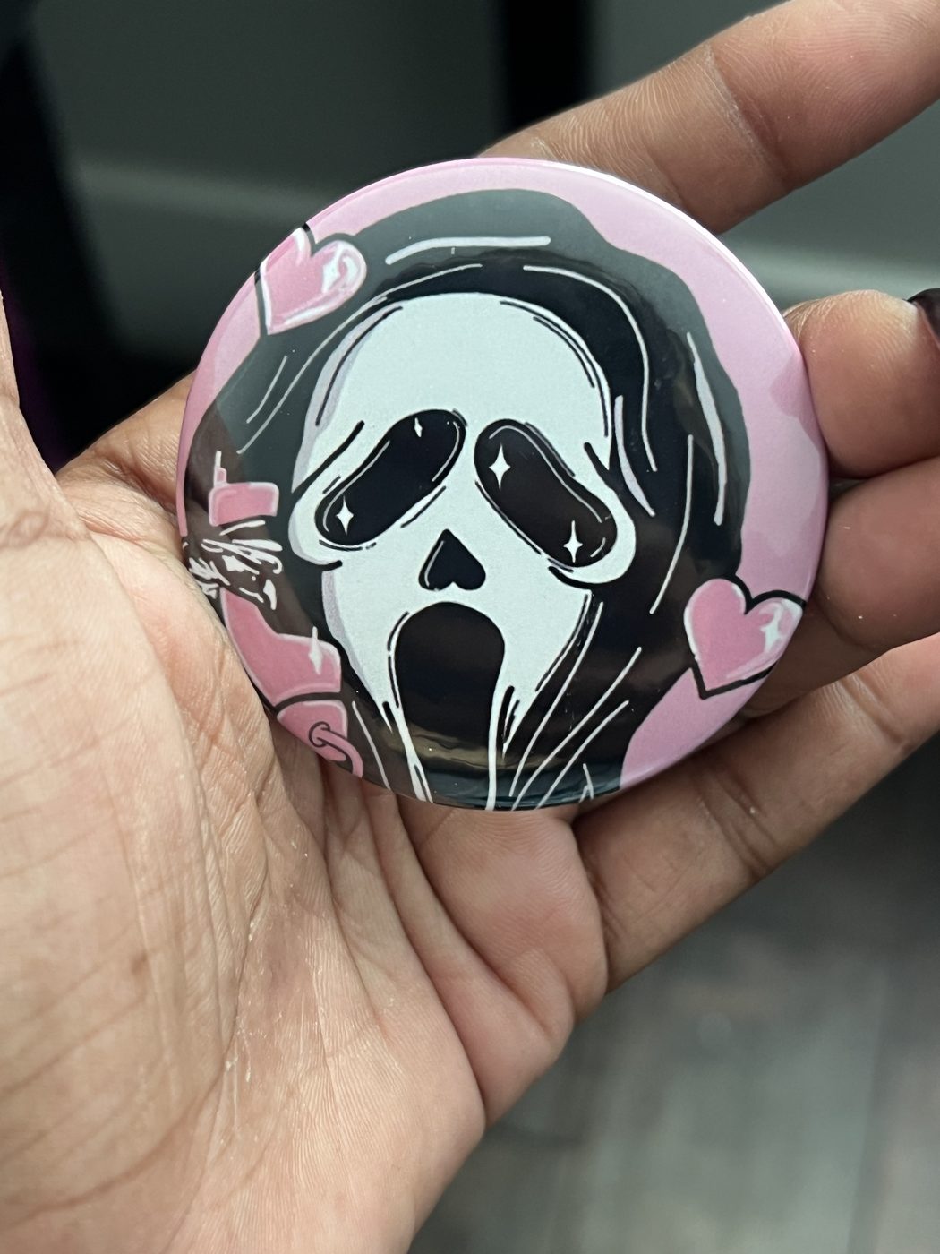 Ghostface Pink Hearts 2 inch Button