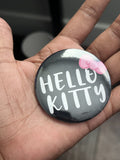 Hello Kitty Text Black 2 inch Button