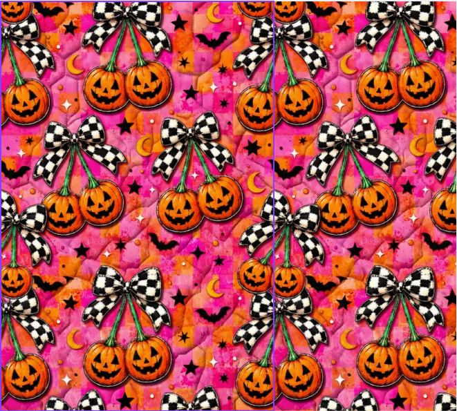 Pumpkin Cherry Bows 20oz Skinny Tumbler