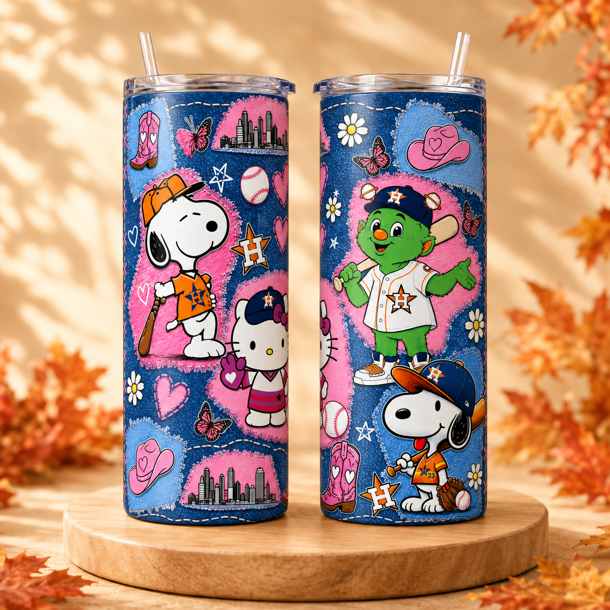 Snoopy & Hello Kitty Astros 20oz Skinny Tumbler