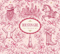 Houston Girl Toile 20oz Skinny Tumbler