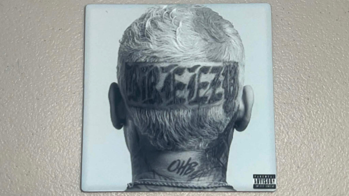 Chris Brown Breezy Vinyl Cover Coaster