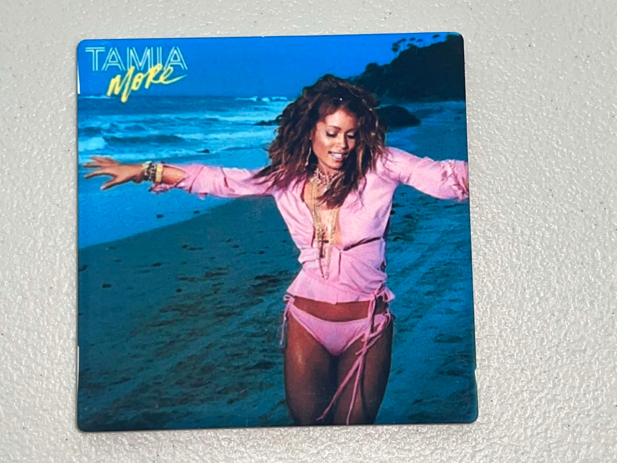 Tamia More Vinyl Cover Coaster