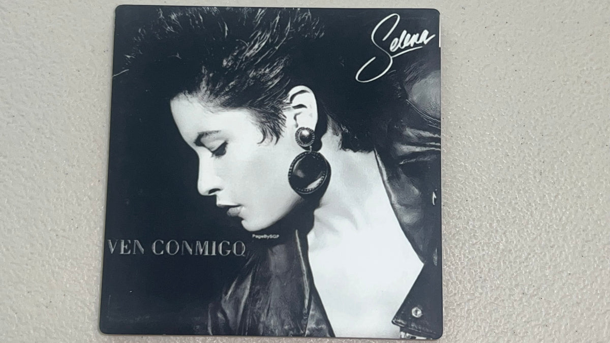 Selena Ven Conmigo Vinyl Cover Coaster