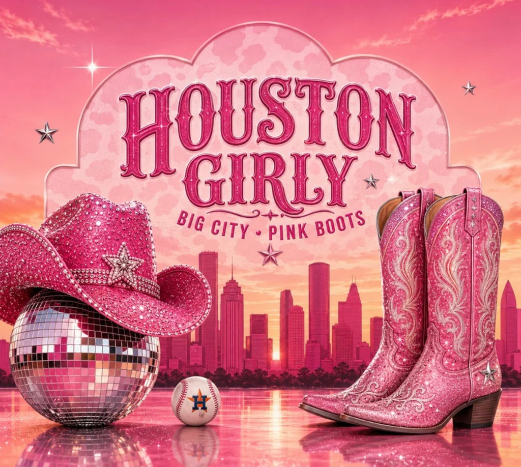 Houston Girly Pink Boots 20oz Skinny Tumbler
