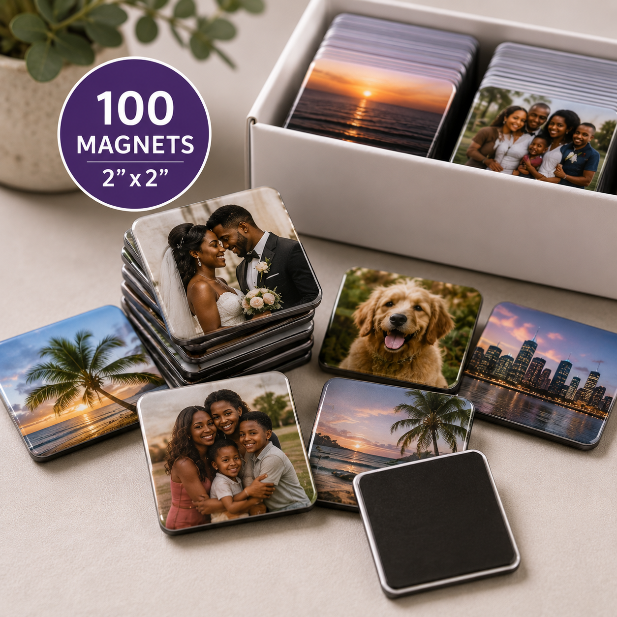 Bulk Photo Magnets — 100 Pack