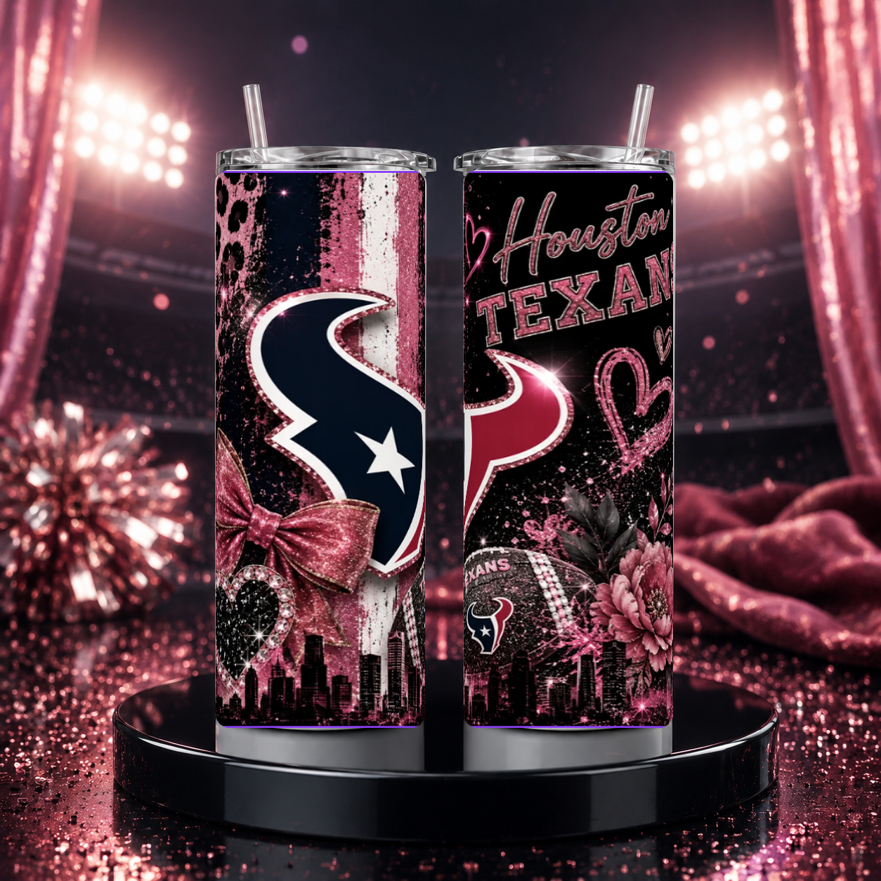 Pink Leopard Texan 20oz Skinny Tumbler