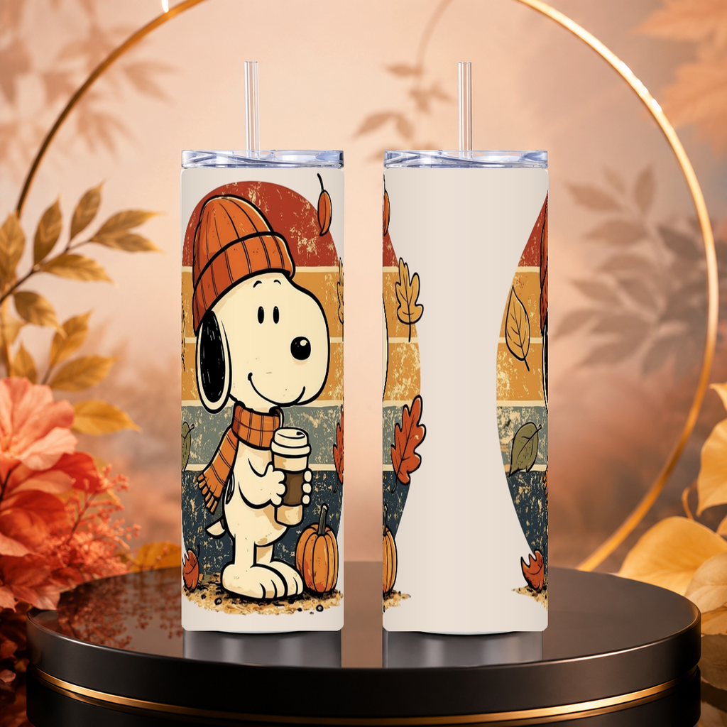 Retro Snoopy Fall 20oz Skinny Tumbler