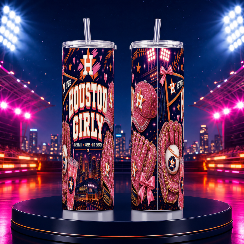 Houston Girly Astros 20oz Skinny Tumbler