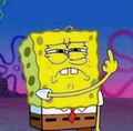 SpongeBob middle finger magnet