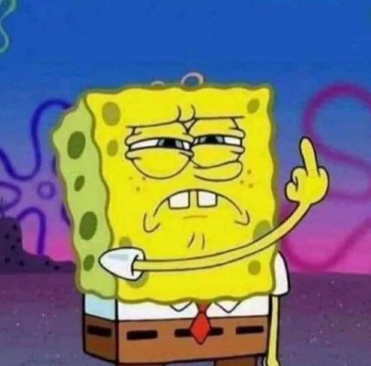 SpongeBob middle finger magnet