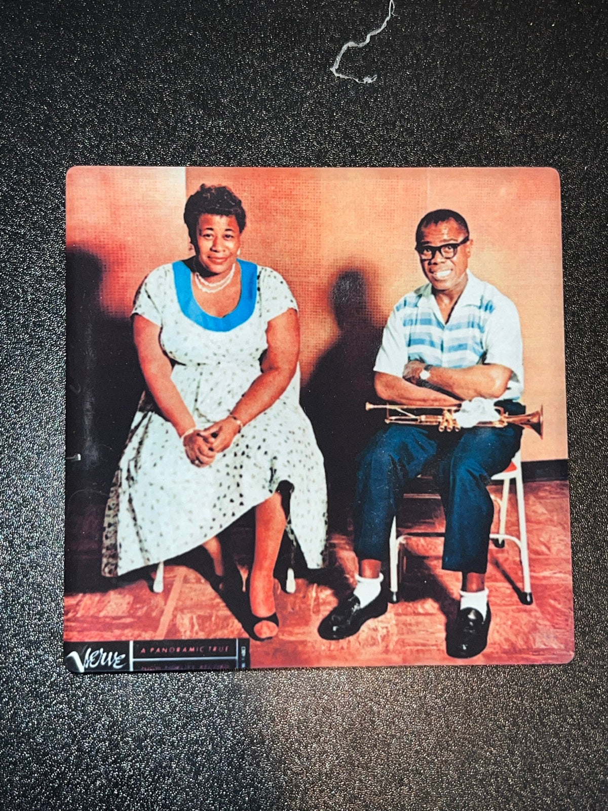 Ella Fitzgerald and Louis Armstrong Ella and Louis Vinyl Cover Coaster