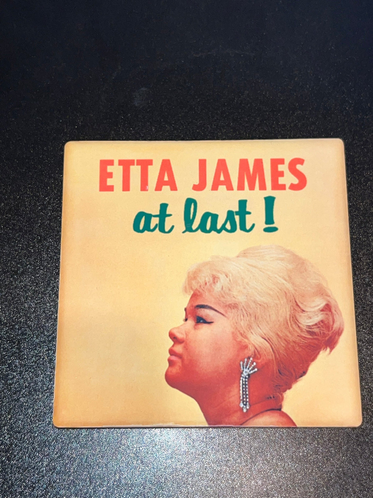 Etta James At Last Vinyl Cover Coaster