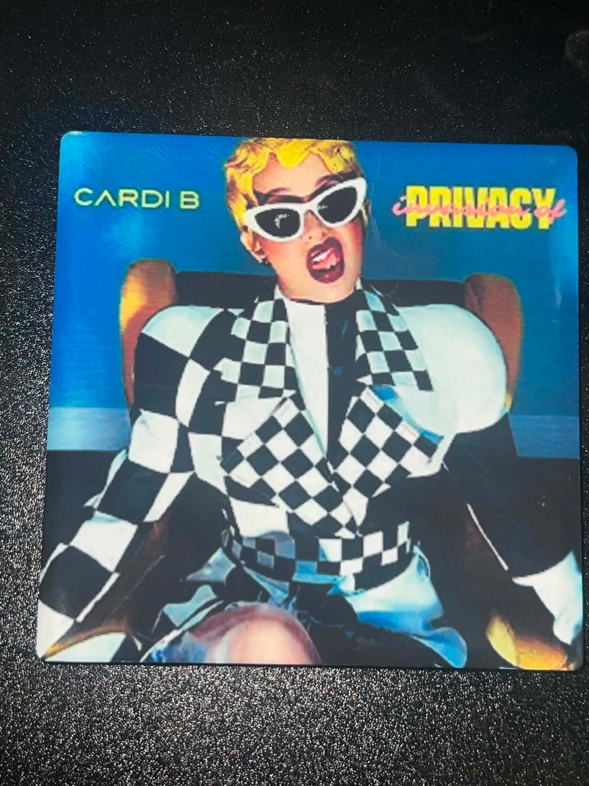 Cardi B Invasion of Privacy Vinyl Cover Coaster