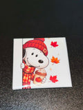 Snoopy Plaid Scarf Latte Magnet