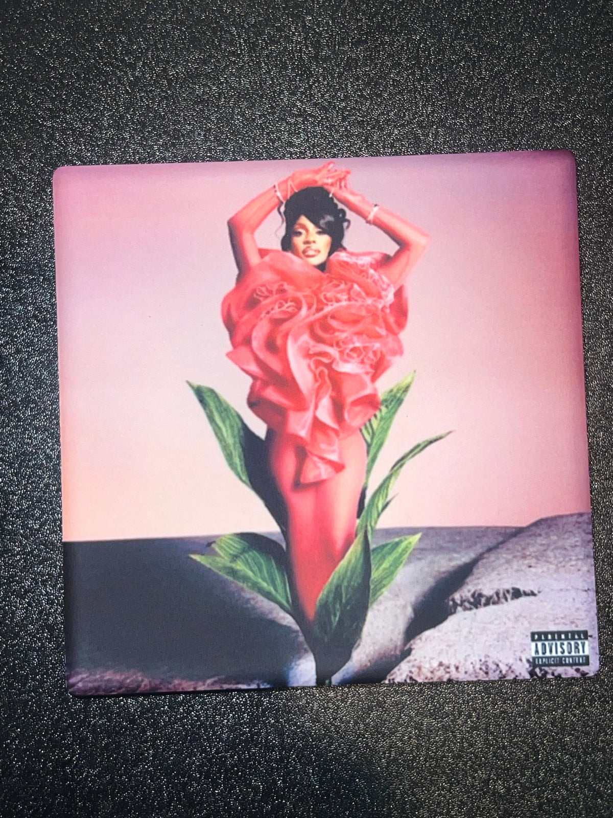 Monaleo Where the Flowers Don't Die vinyl cover ceramic coaster