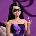 Sunglasses Barbie fingers up magnet