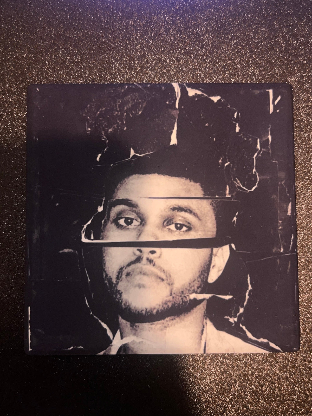 The Weeknd Beauty Behind the Madness album cover ceramic coaster