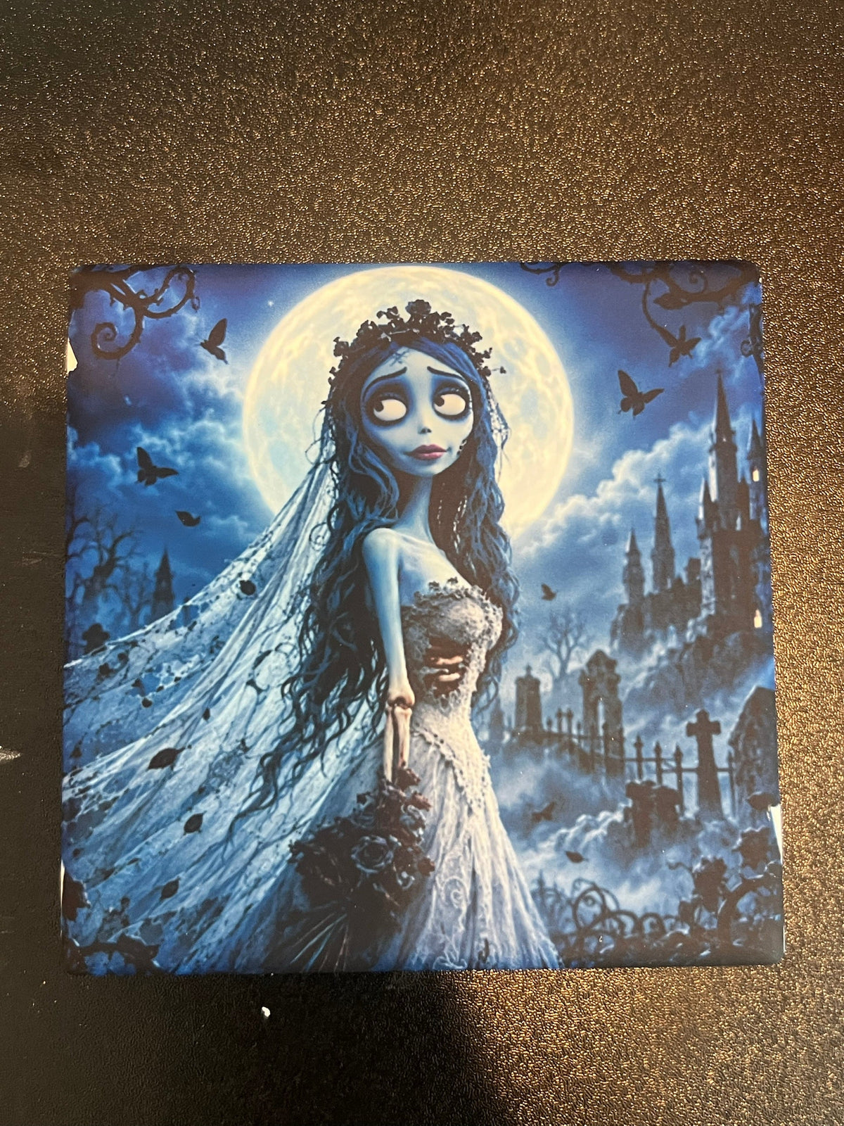 Corpse Bride Emily moonlight coaster