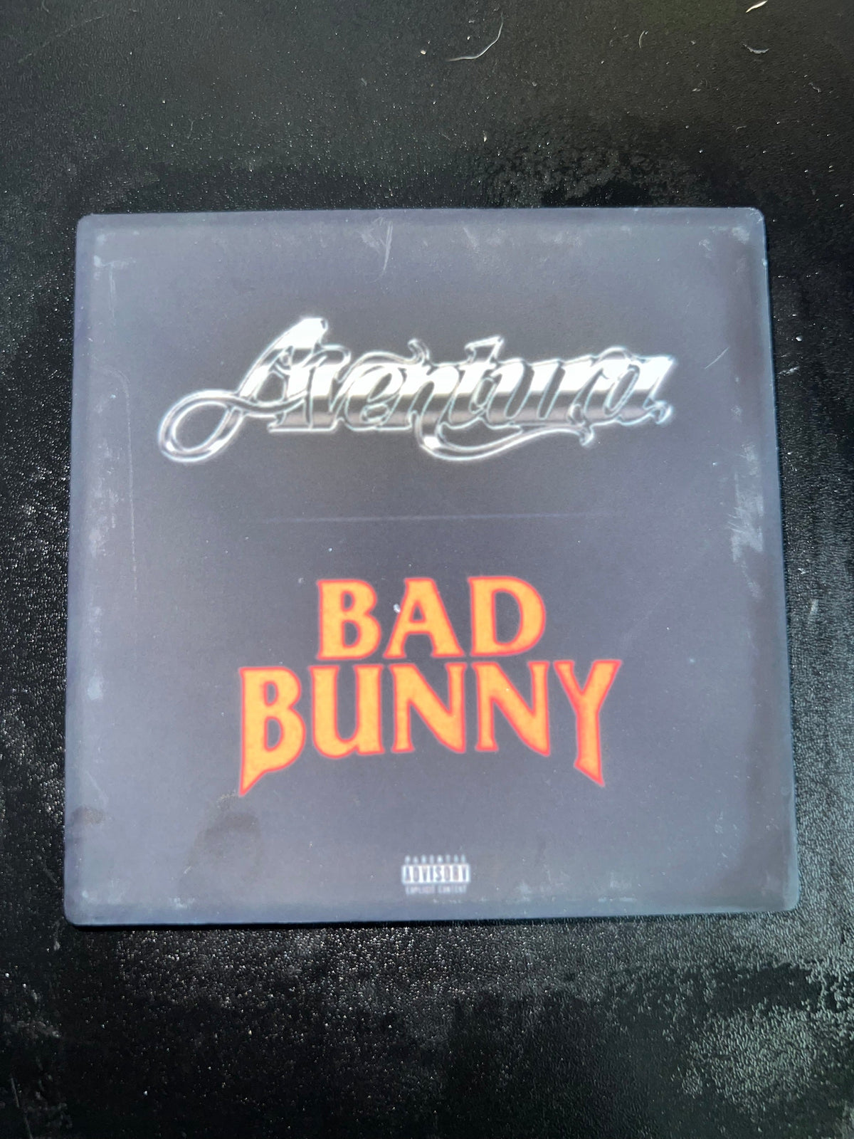 Aventura and Bad Bunny Volvi single cover ceramic coaster