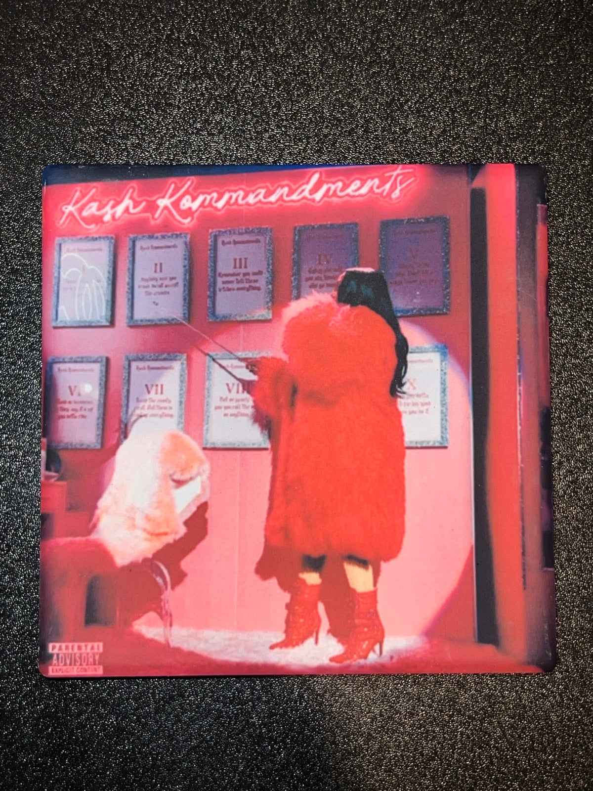 Kash Doll Kash Kommandments vinyl cover ceramic coaster