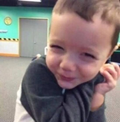 Crying smile toddler magnet
