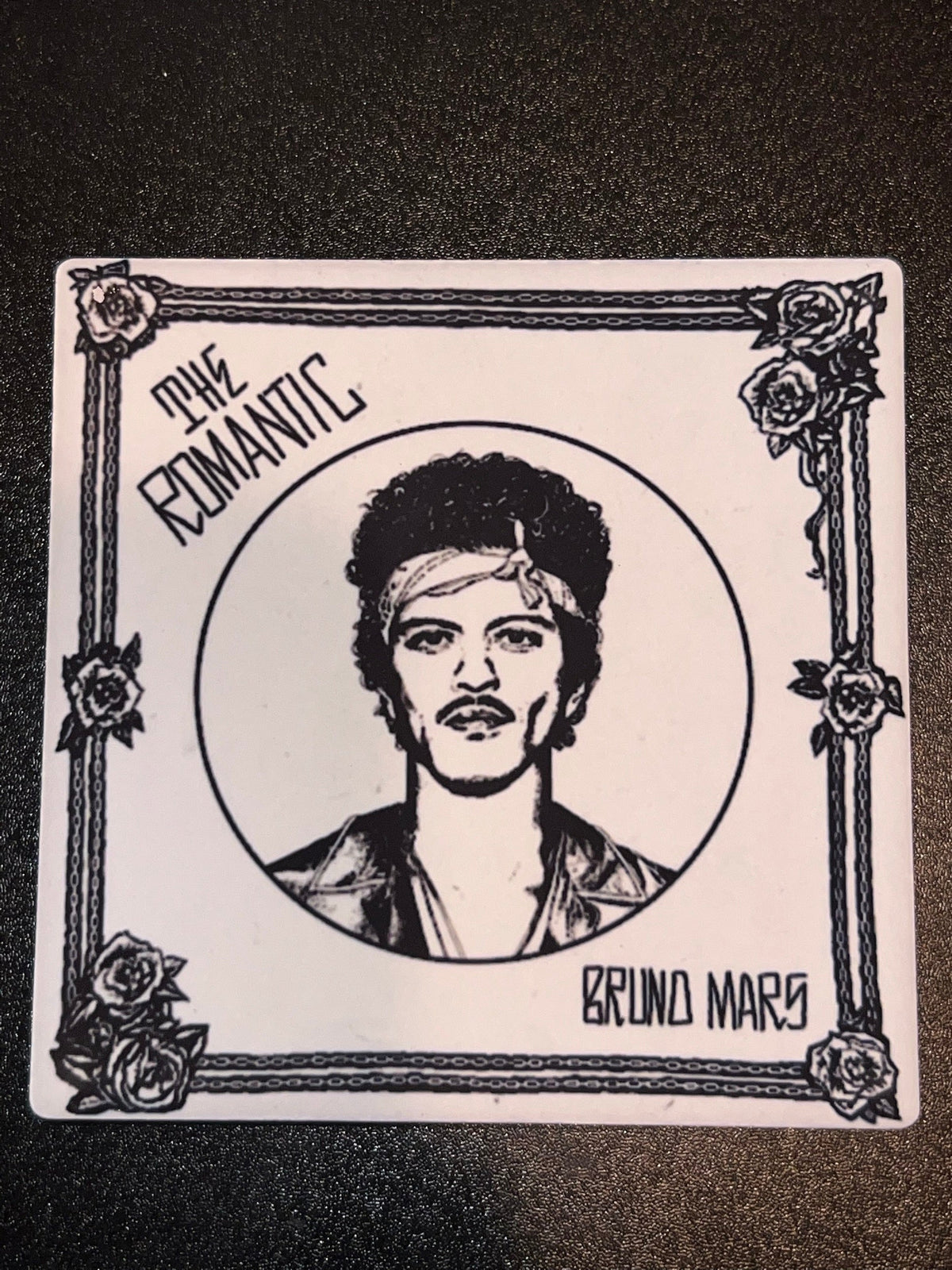 Bruno Mars The Romantic vinyl cover ceramic coaster