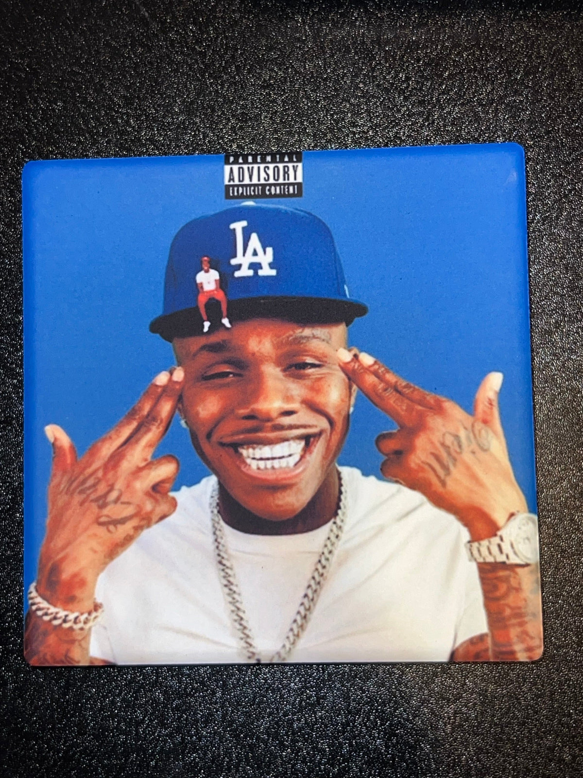DaBaby Baby on Baby vinyl cover ceramic coaster