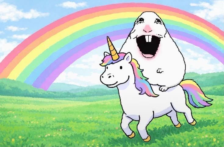 Hamster Rainbow Unicorn Magnet