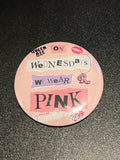 On Wednesdays We Wear Pink Collage Button