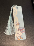 Goose With a Book Stack Bookmark