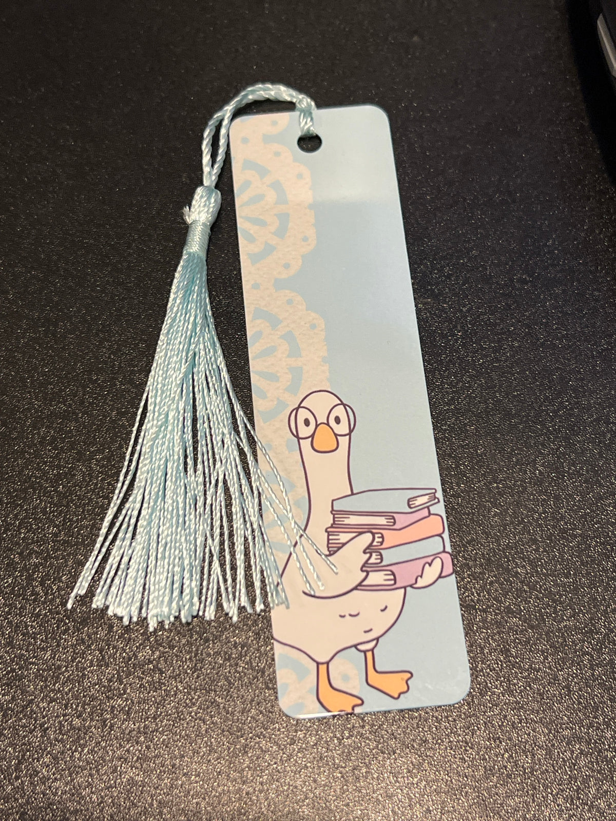 Goose With a Book Stack Bookmark