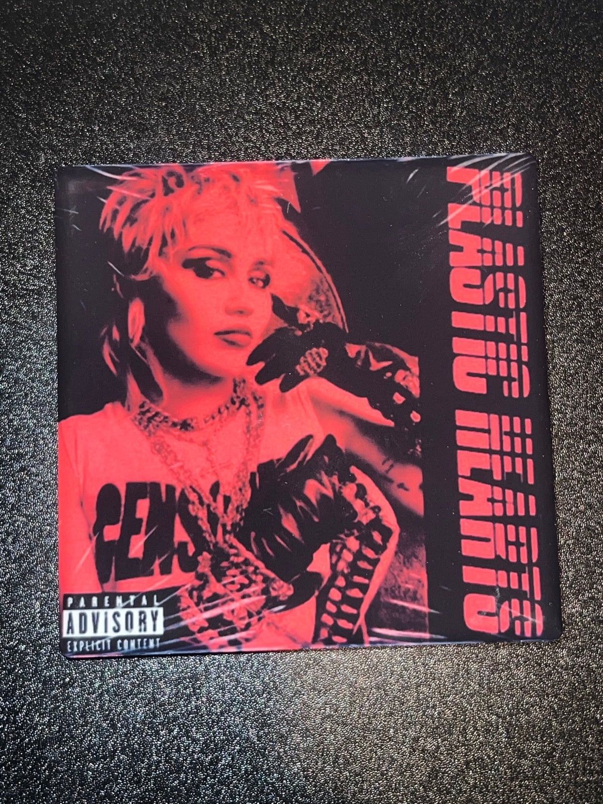 Miley Cyrus Plastic Hearts vinyl cover ceramic coaster
