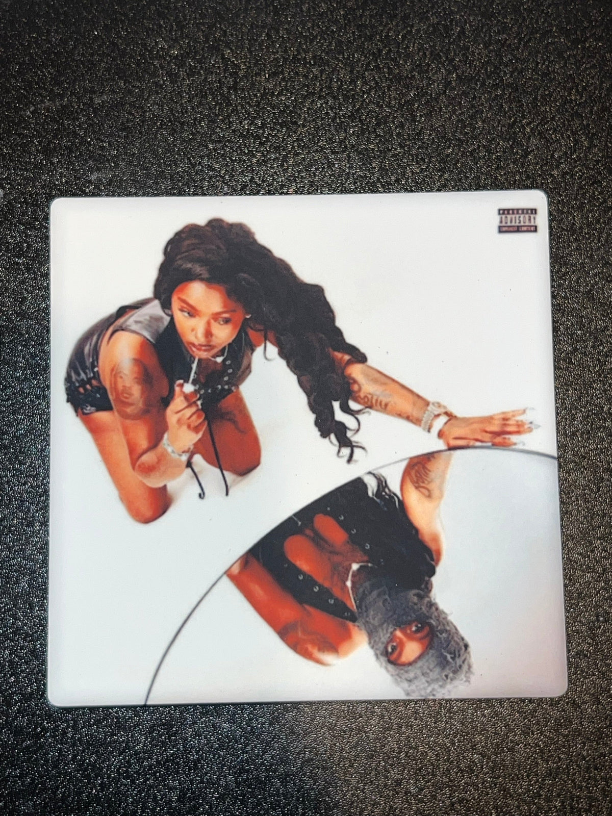 Kehlani Crash vinyl cover ceramic coaster