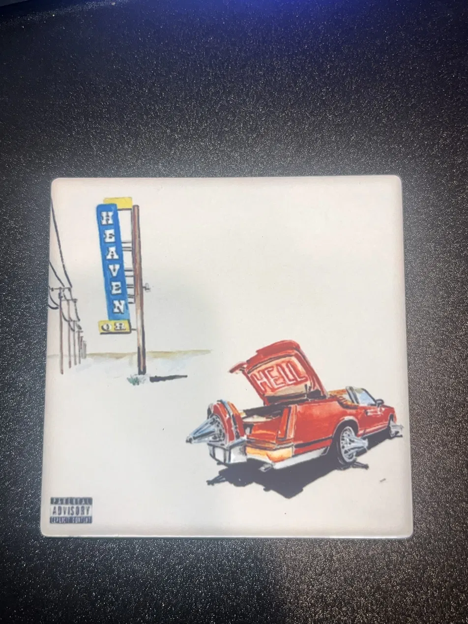Don Toliver Heaven or Hell album cover ceramic coaster