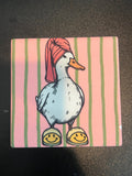 Duck in a hair towel coaster
