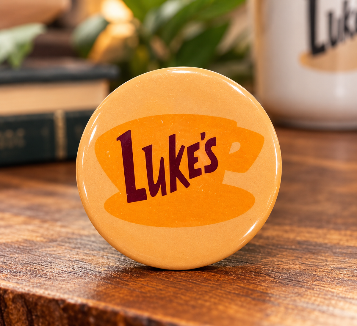Luke's Diner Coffee Cup 2 inch Button, Butter Yellow