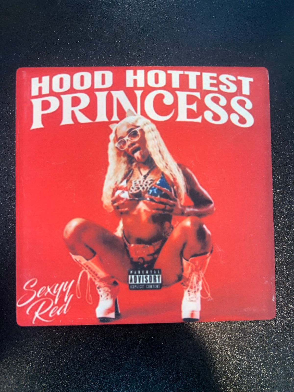 Sexyy Red Hood Hottest Princess album cover coaster