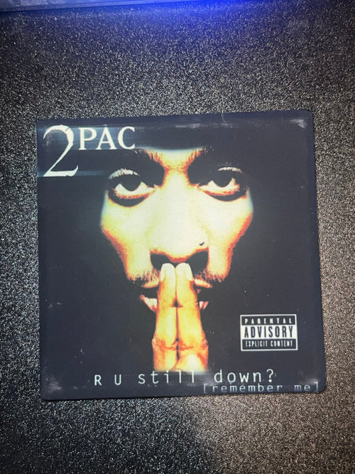 2Pac R U Still Down Remember Me album cover ceramic coaster