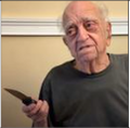 Old man with a knife magnet