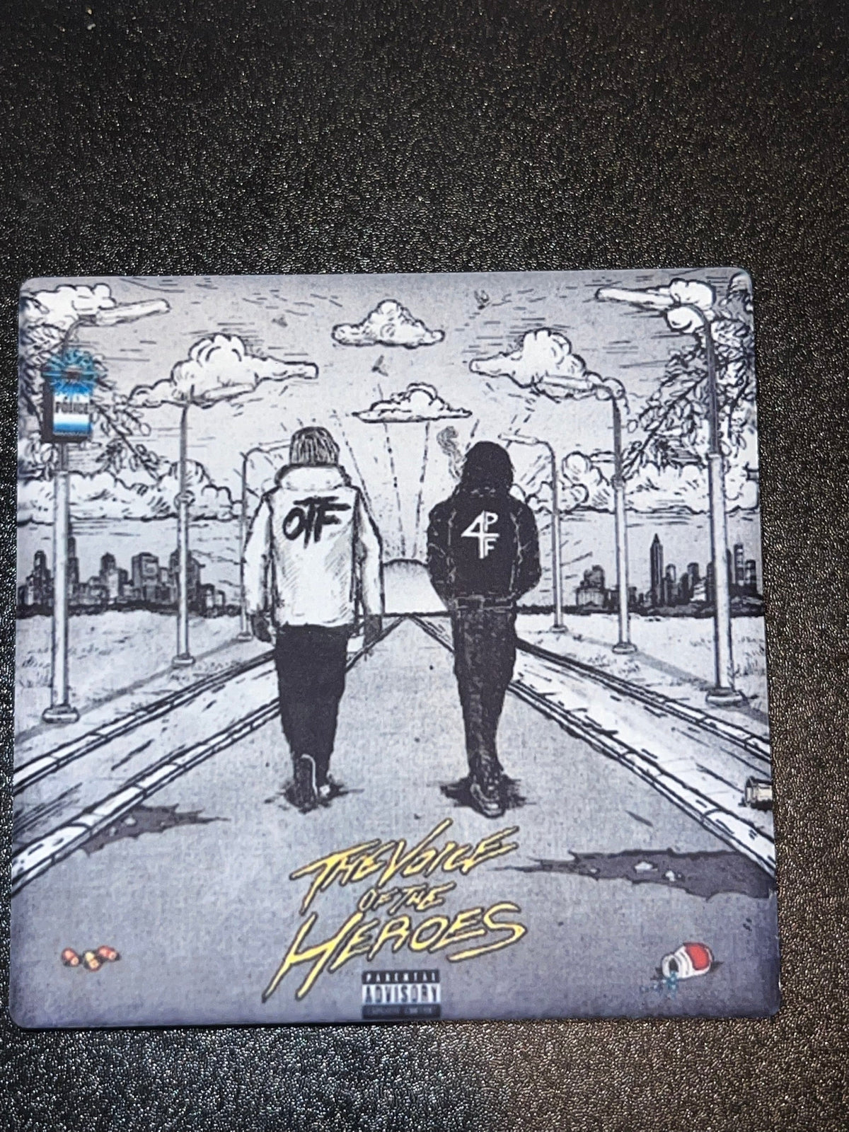 Lil Durk and Lil Baby The Voice of the Heroes vinyl cover ceramic coaster