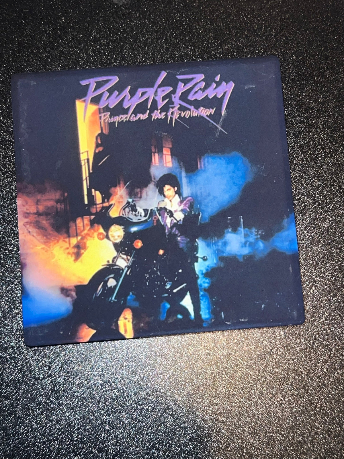 Prince and the Revolution Purple Rain vinyl cover ceramic coaster