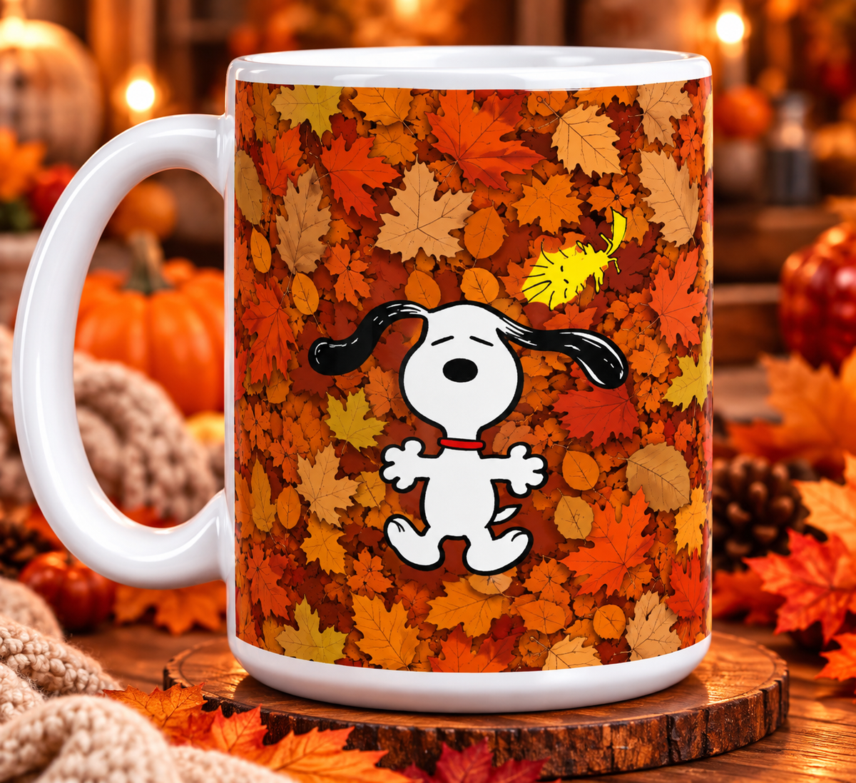 Snoopy Leaf Pile Mug