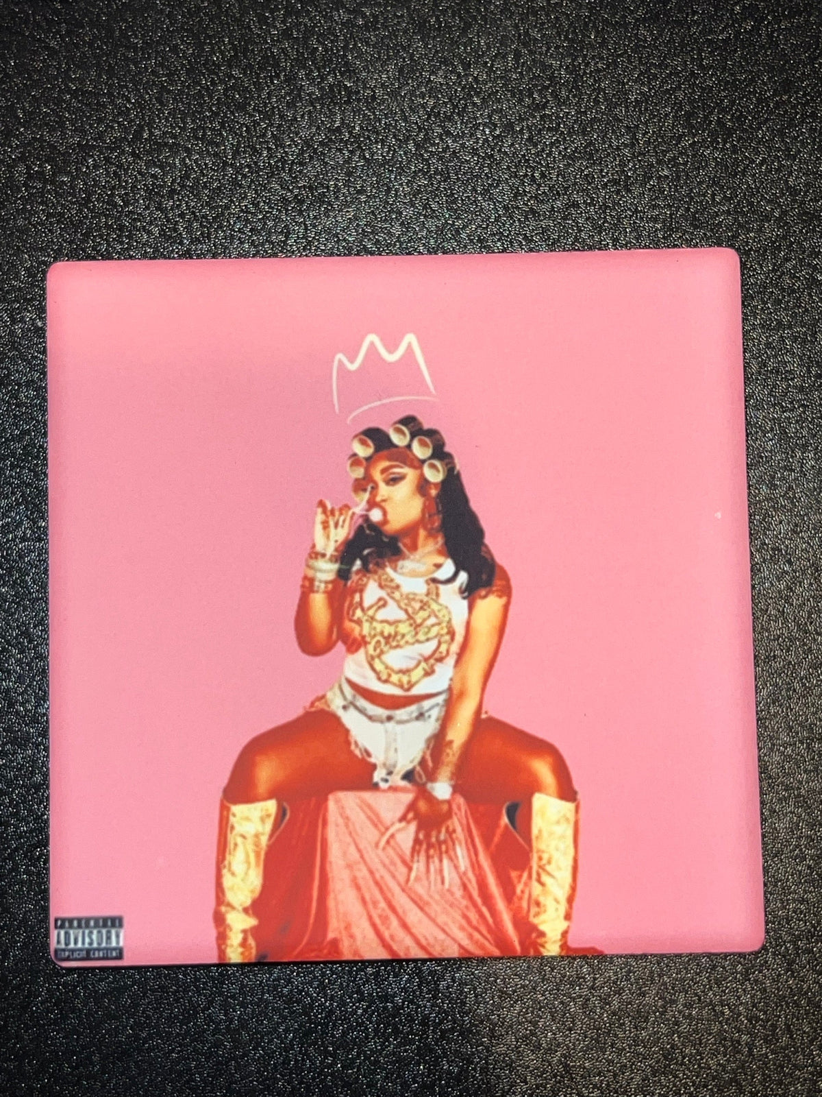 Erica Banks Diary of the Flow Queen vinyl cover ceramic coaster